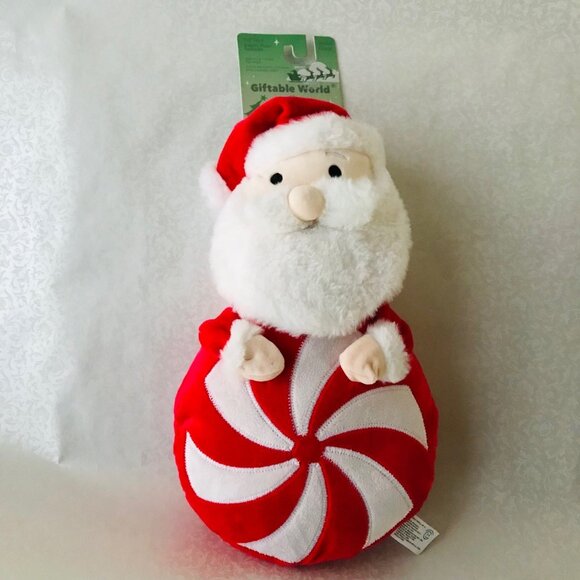 Giftable World 13" Jumbo Peppermint Nick w Squeaky Santa Claus Christmas - Picture 2 of 7